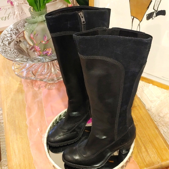 Timberland Earth Keepers Black Size 7.5 Leather Suede Zip up Boots - Picture 6 of 16